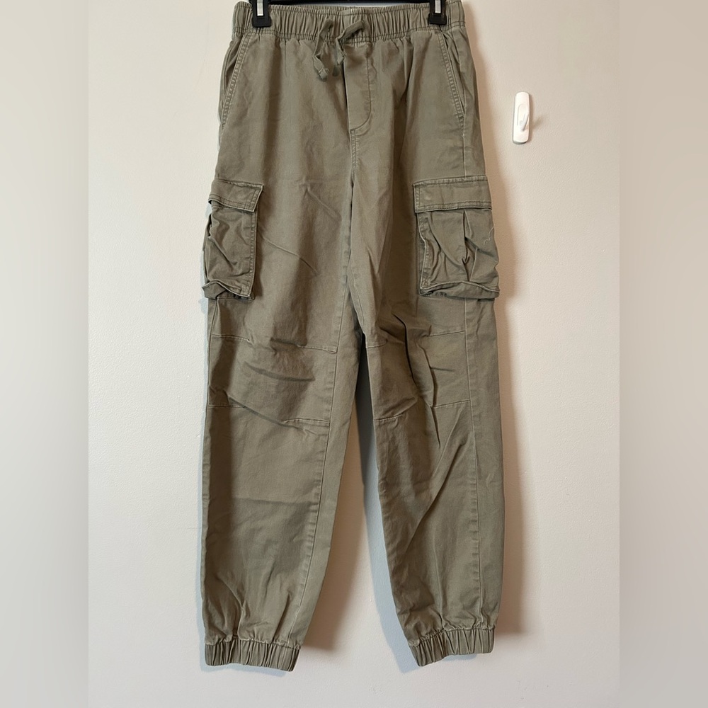 No Boundaries XS Women’s Green Cargo Pants Drawstring Cuffed Utility Style Pants